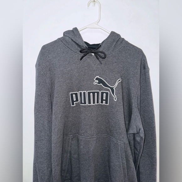 NWT LG Puma Dark Grey Heather and Black Logo Drycell Hoodie - Picture 2 of 12